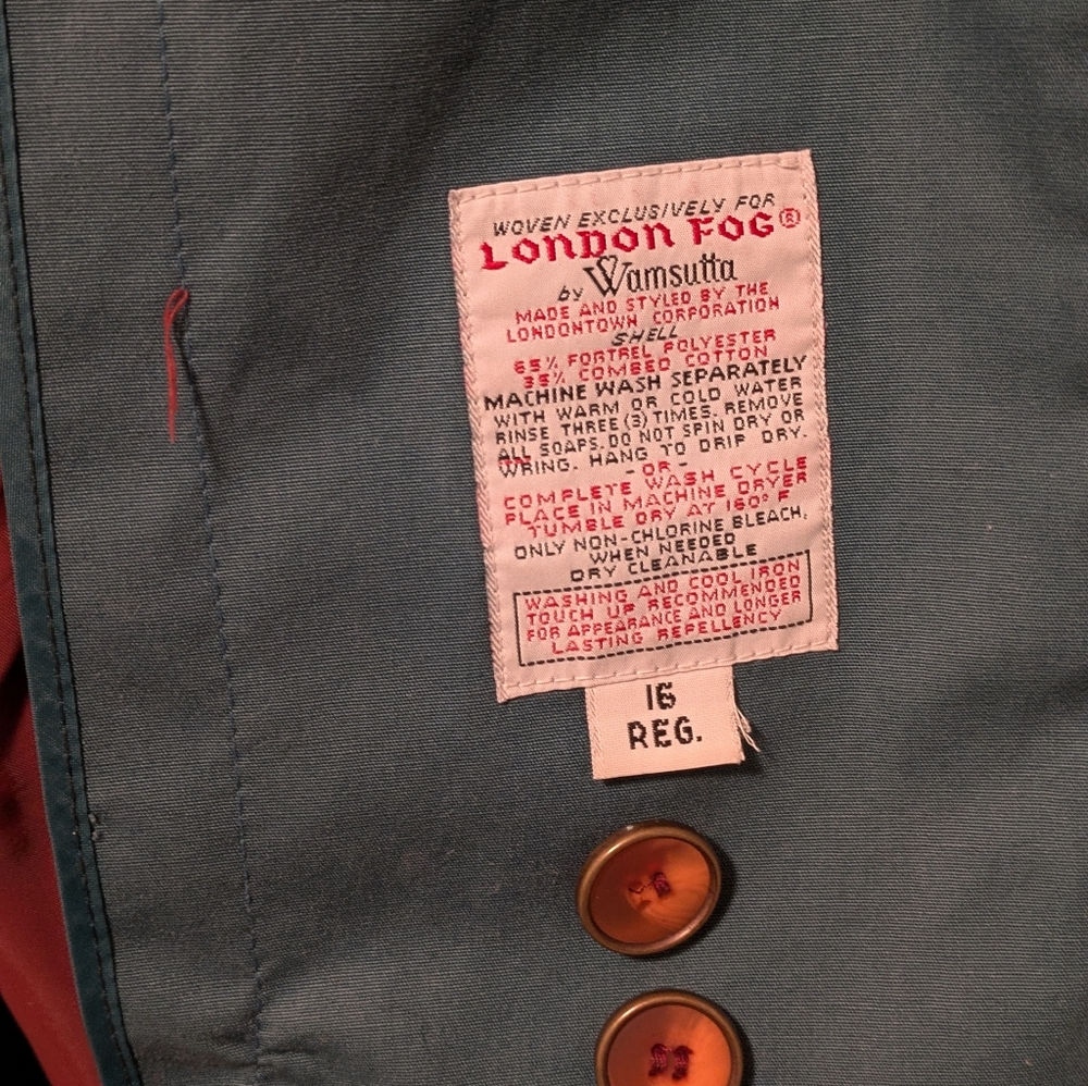London Fog Vintage Trench Coat size 16 Reg. - Picture 5 of 9